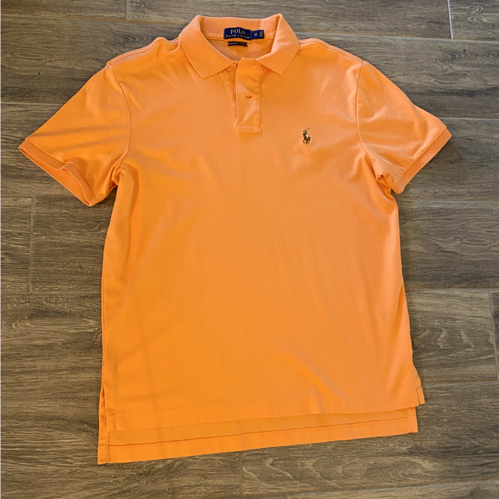Polo Ralph Lauren Mens Polo Shirt Orange Pima Soft Touch Medium